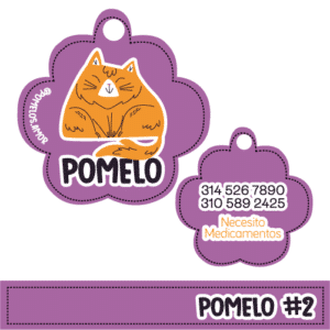 Placa Personalizada para Gatos Pomelo#2
